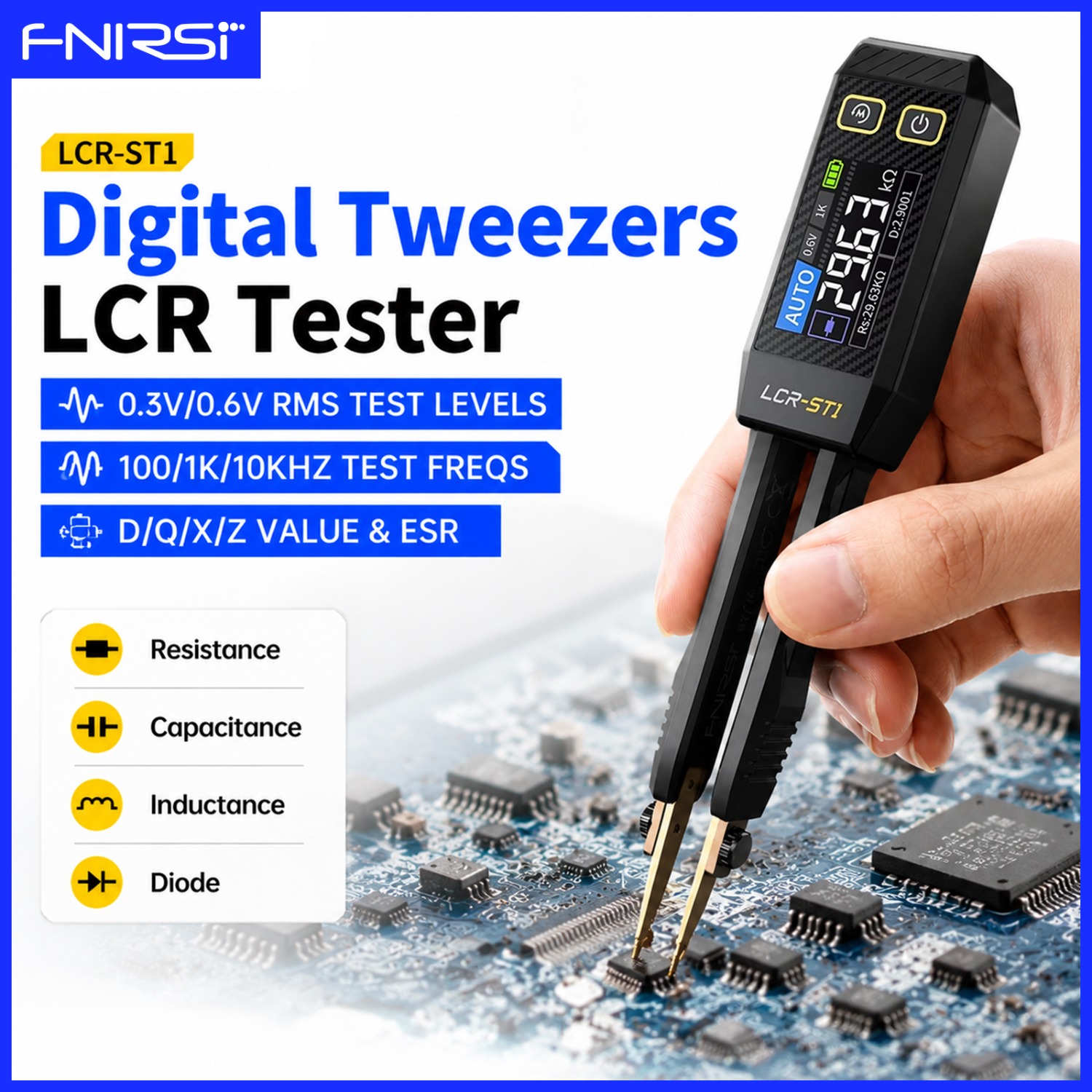 Smd Tweezer Set - FNIRSI LCR-ST1 Smart LCR Bridge-pincet LCR