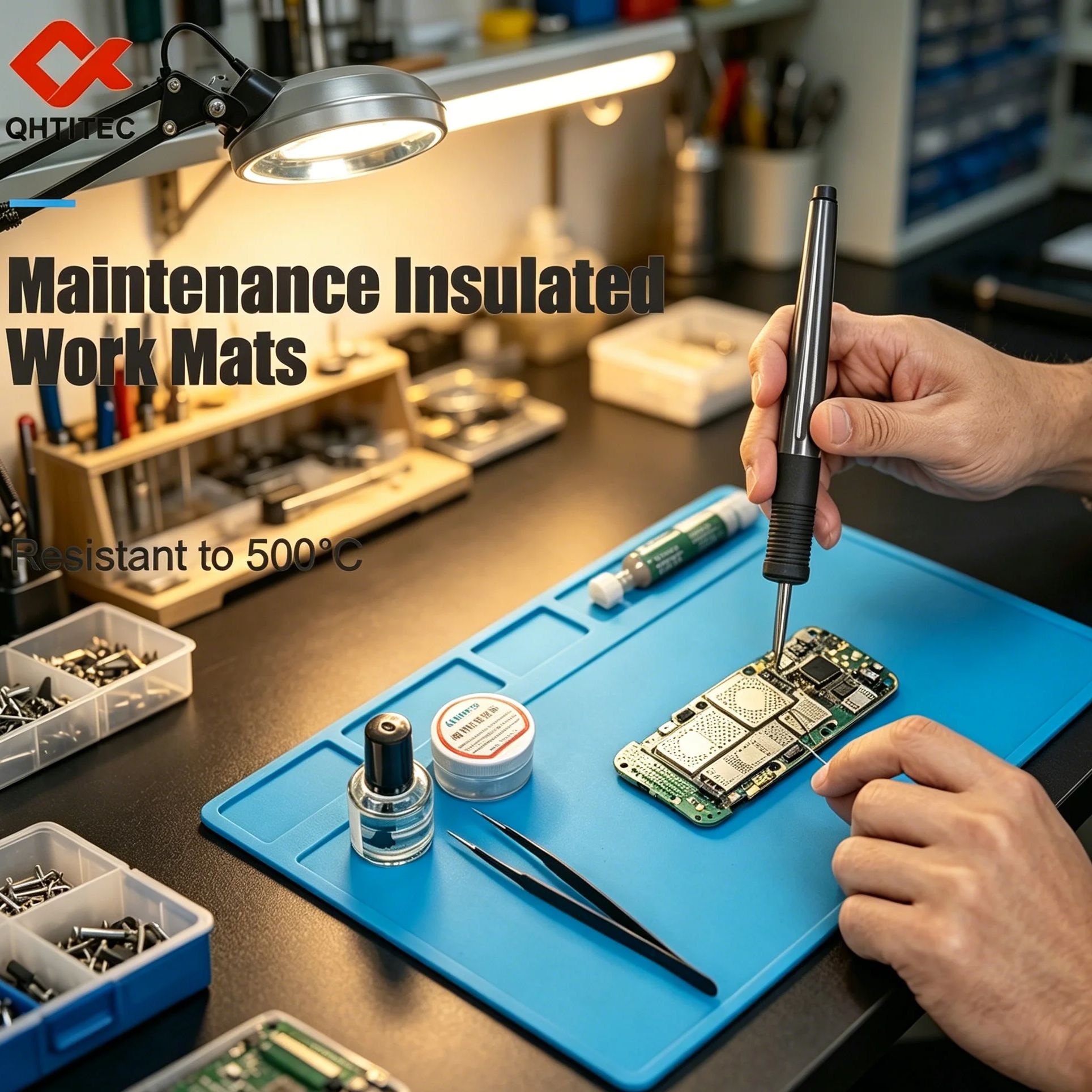 Blauwe siliconen soldeermat hi - Electronics Repair Workstation recensie en prijs