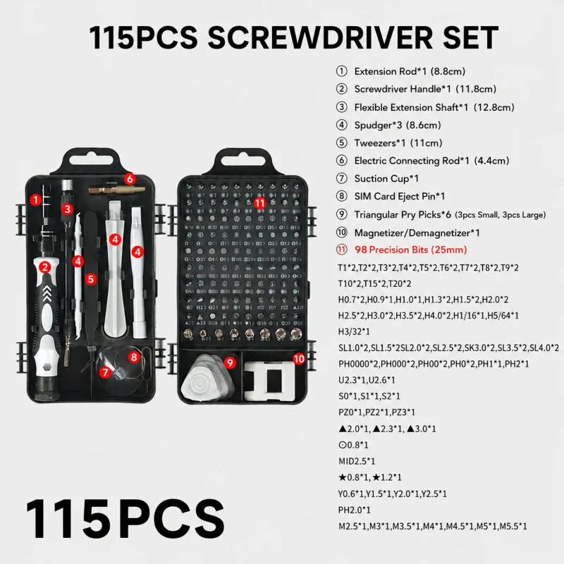 Draagbare 115-in-1 magnetische - Electronics Repair Services recensie en prijs